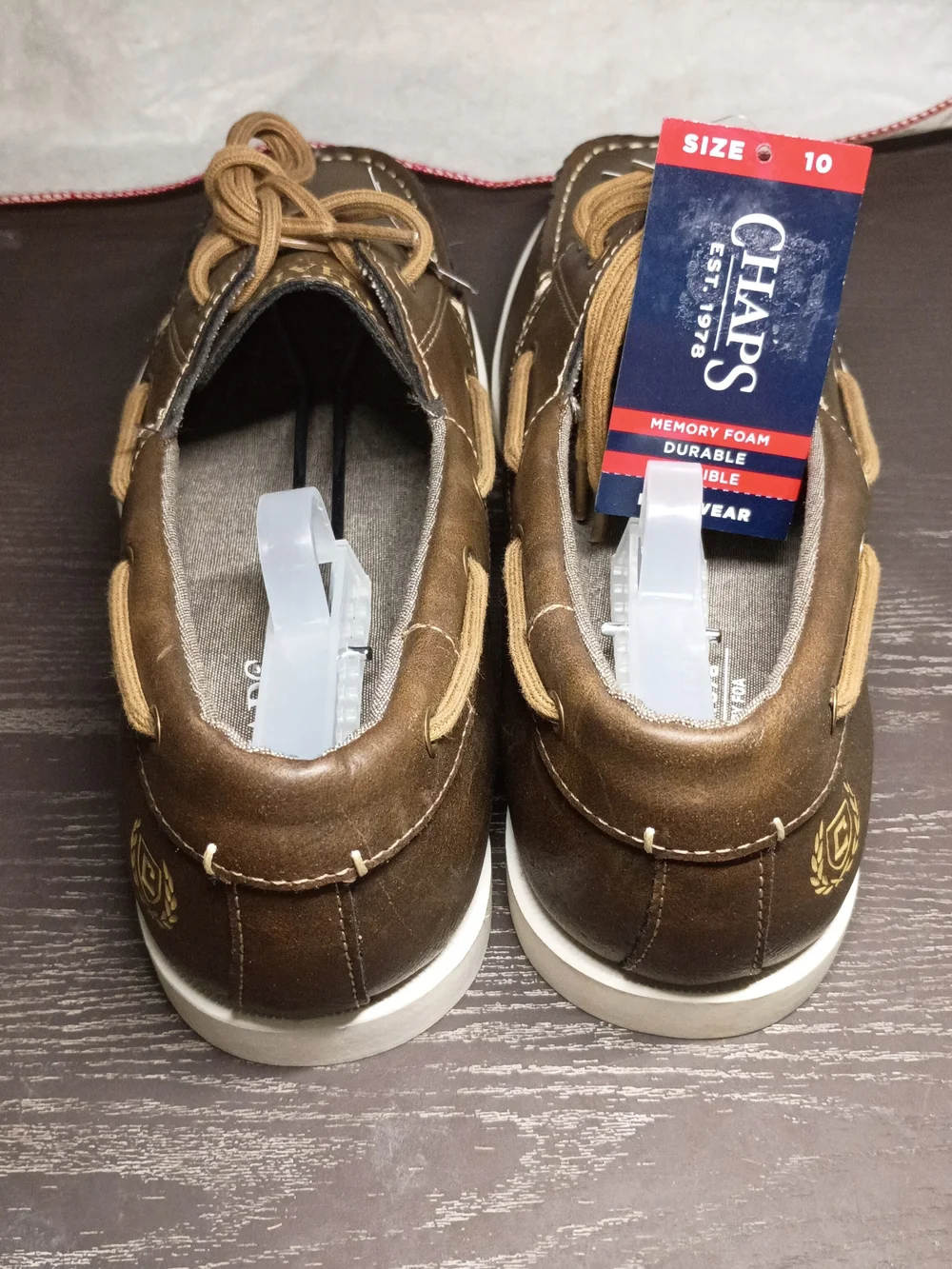 Chaps Brown Boat Shoes. NWT.  Mens 10. Waterproof Uppers!!